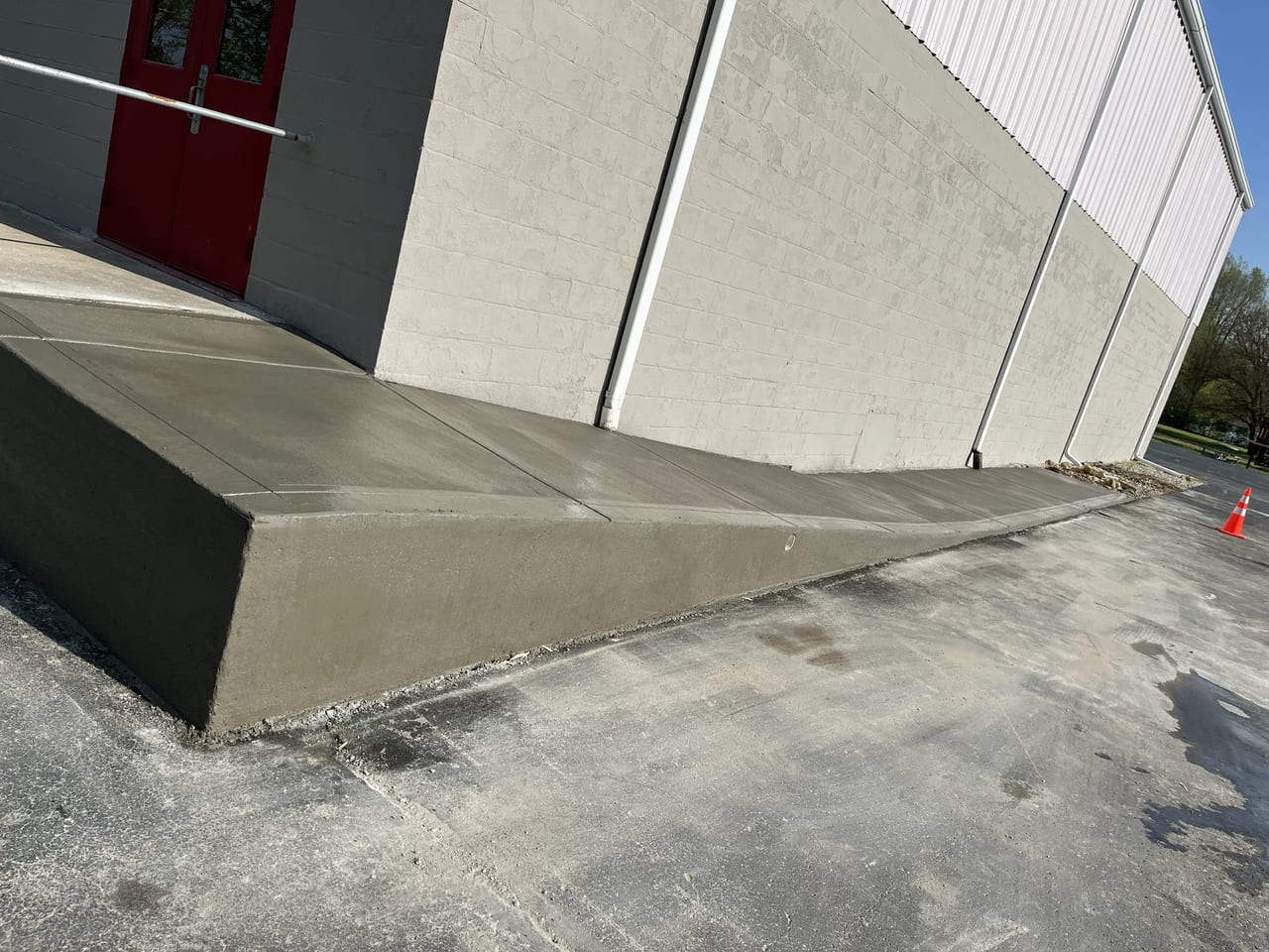 ADA ramp finish detail, Anderson Indiana