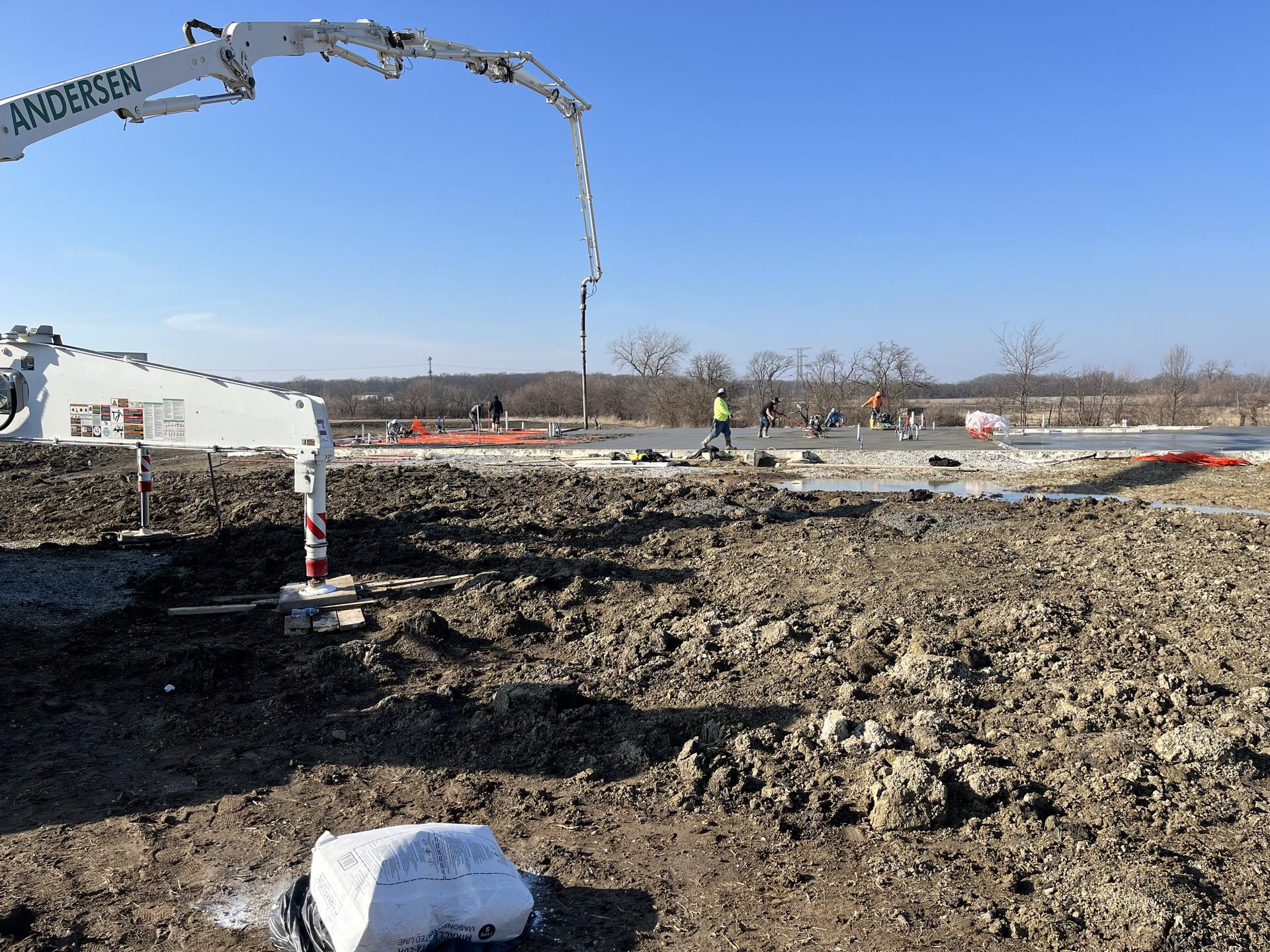 Commercial pour with Andersen pump truck, Anderson Indiana