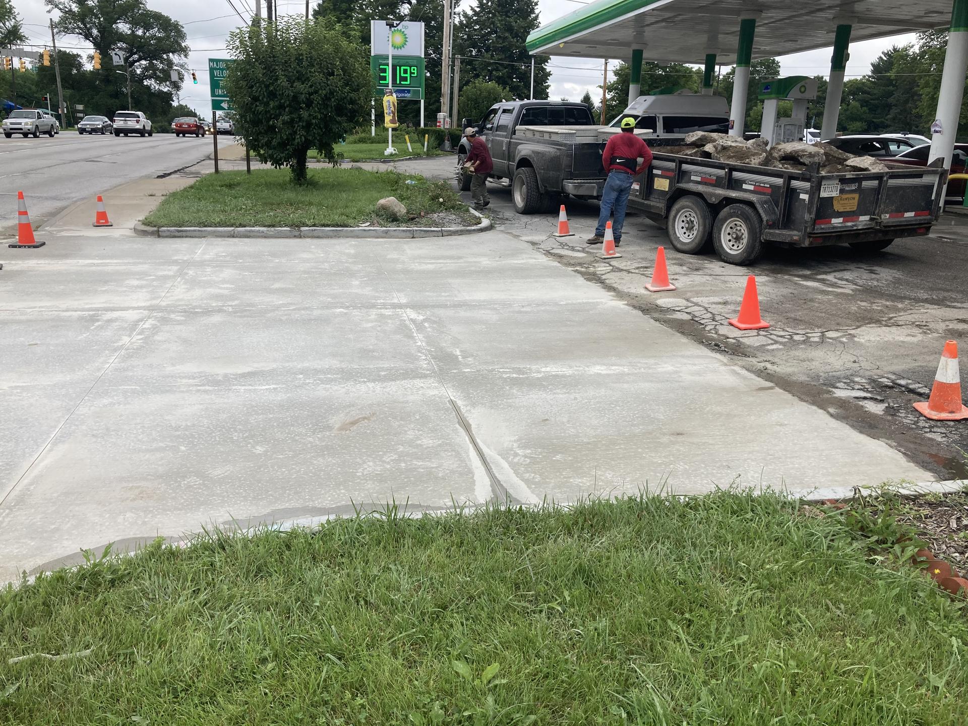 BP gas station entrance sidewalk replacement, Anderson Indiana
