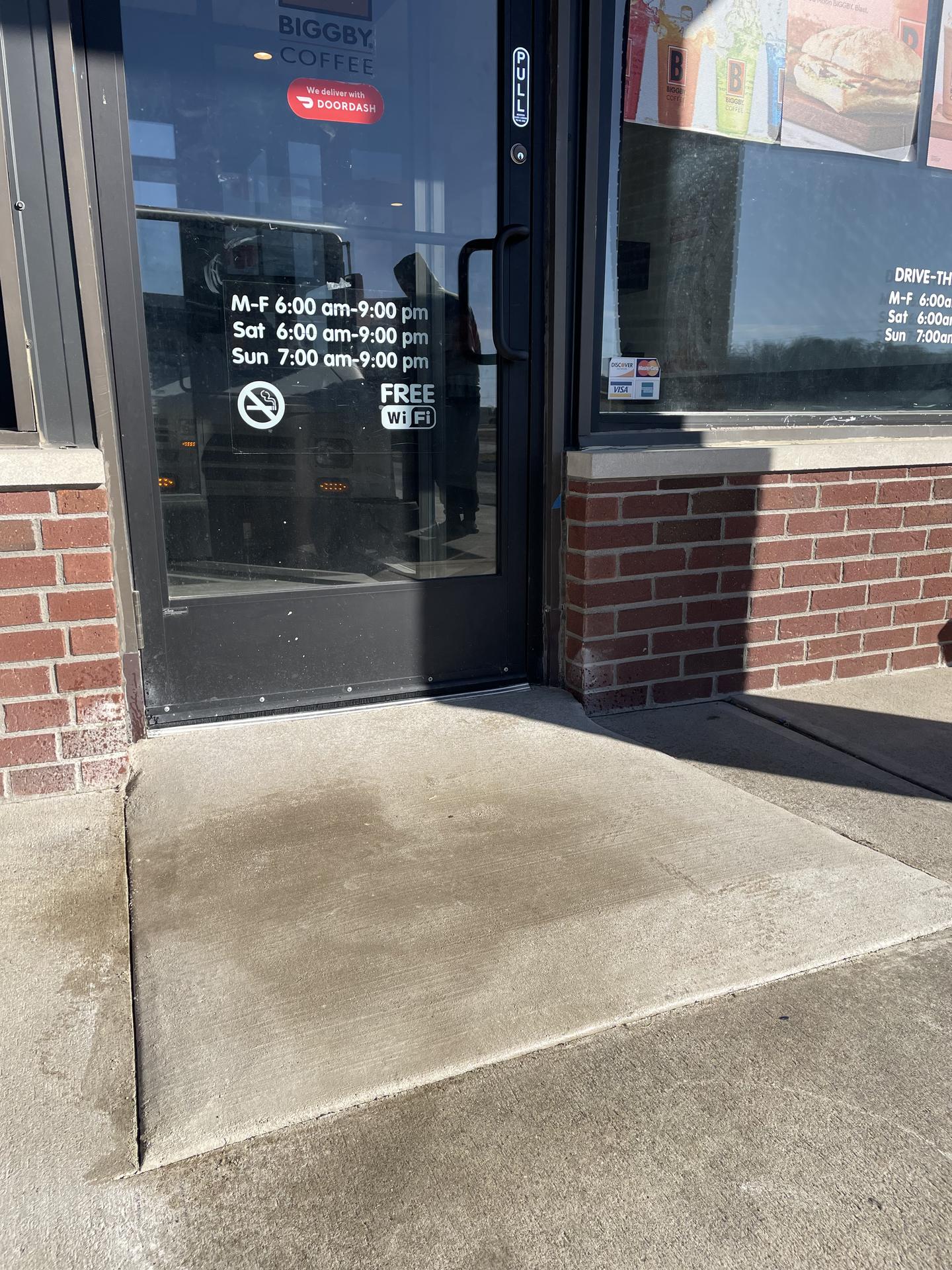 Storefront ada ramp - completed, Pendleton Indiana