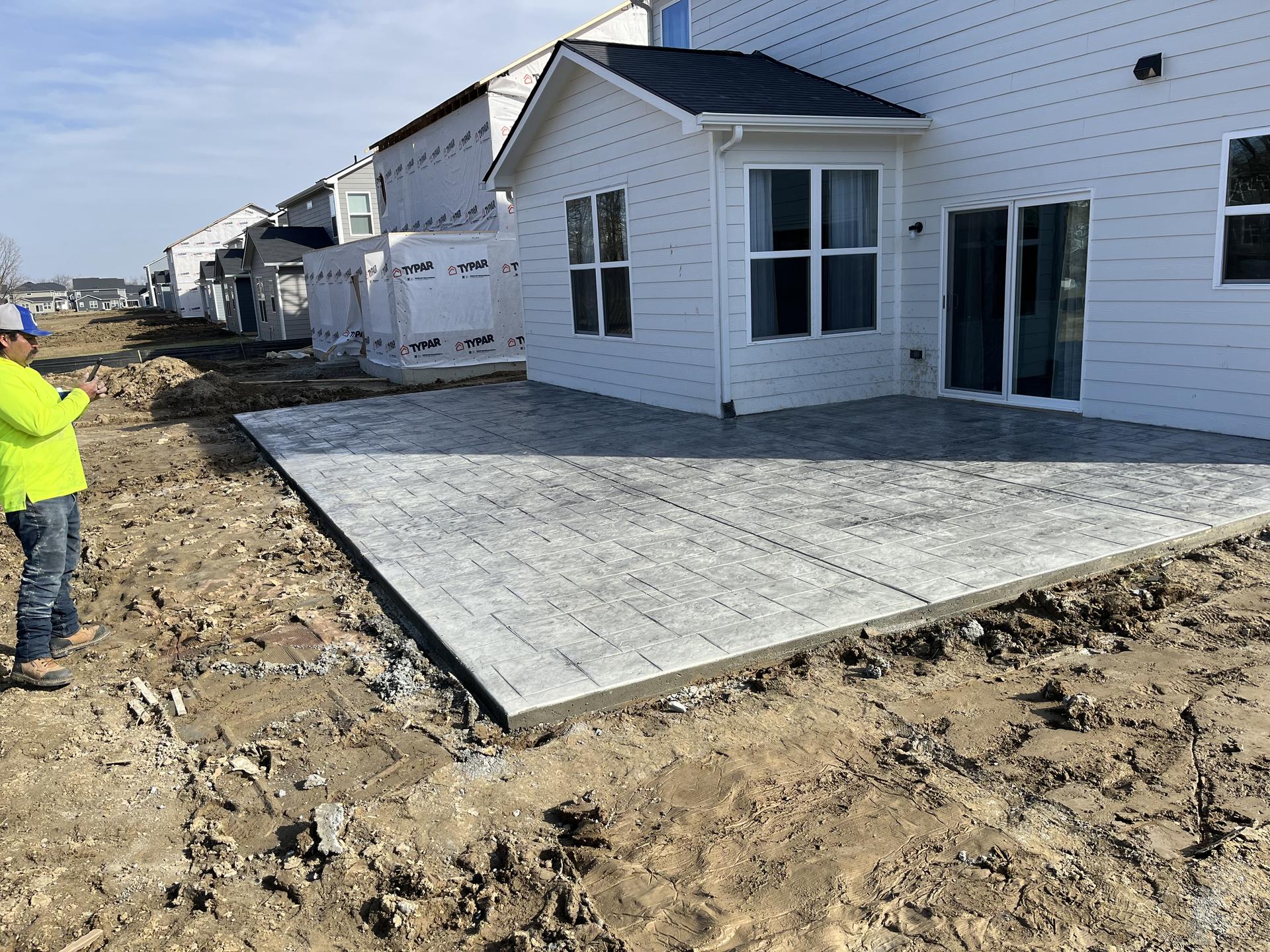 Stamped concrete patio, Noblesville Indiana