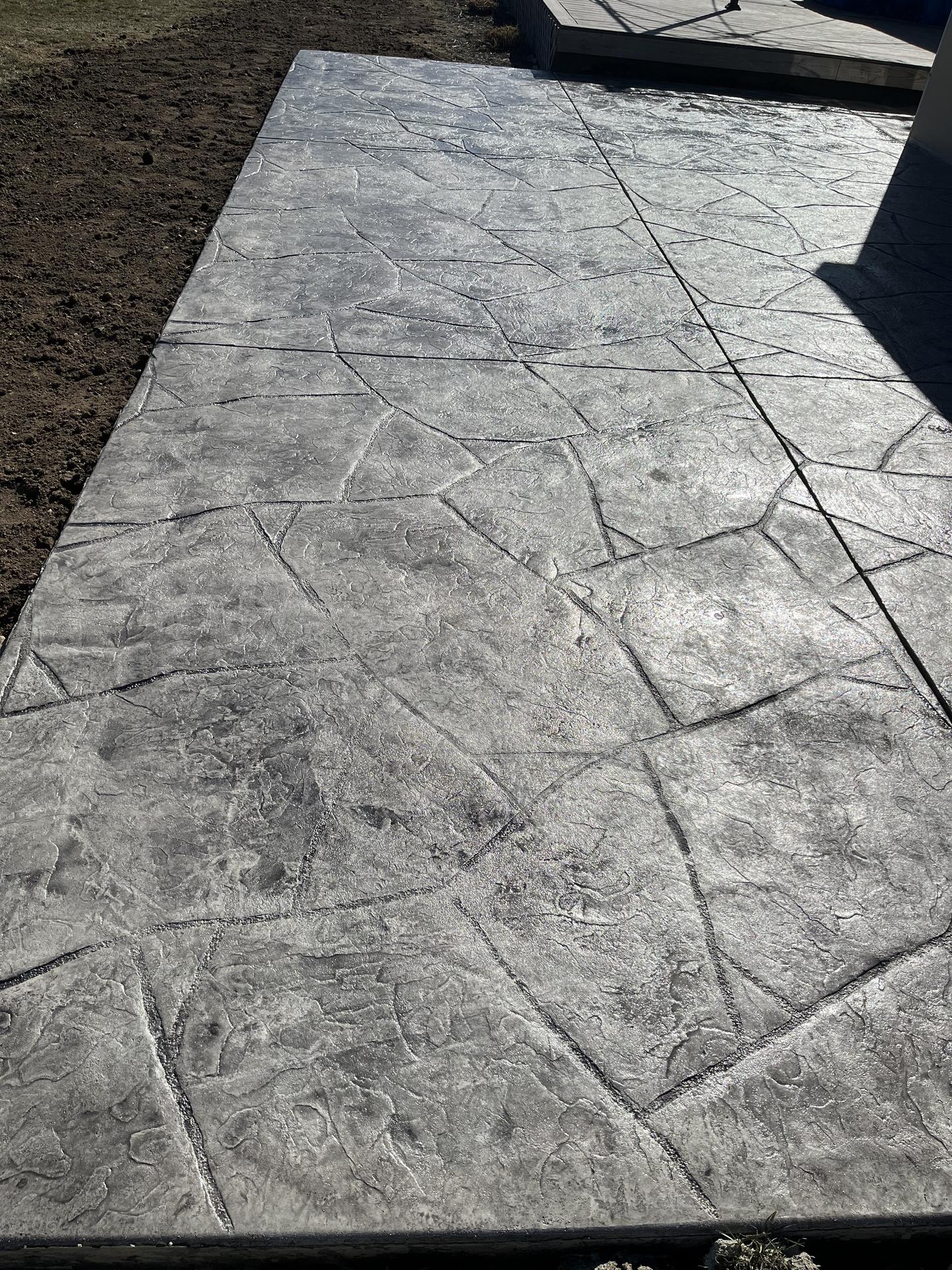 Stamped concrete patio, Anderson Indiana