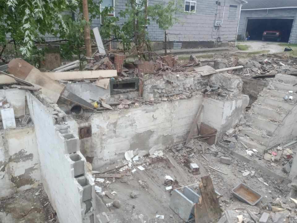 Concrete foundation demolition, Anderson Indiana