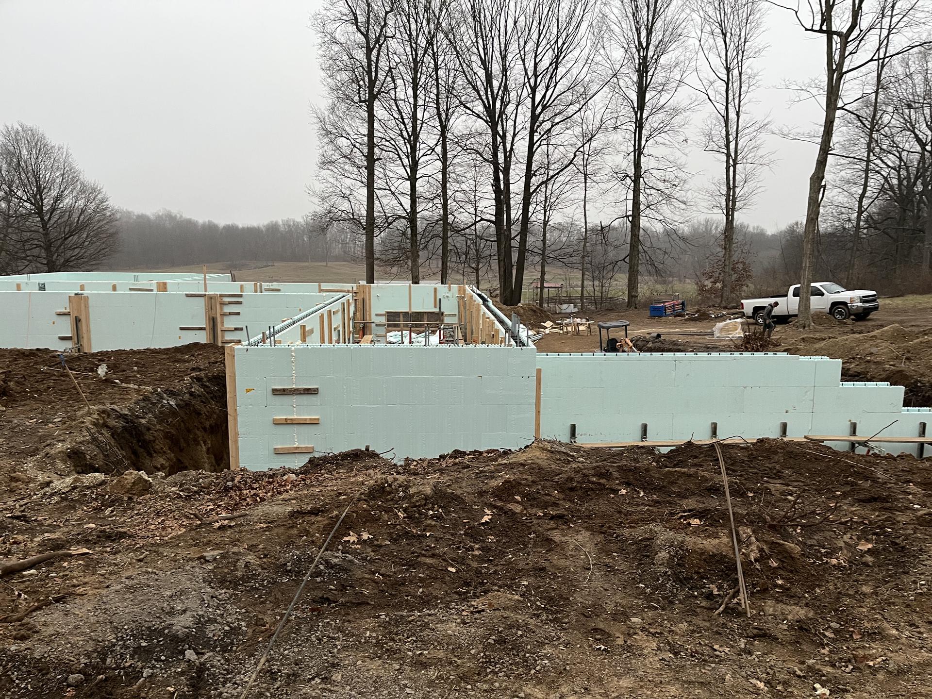 ICF basement foundation walls (new construction), Anderson Indiana