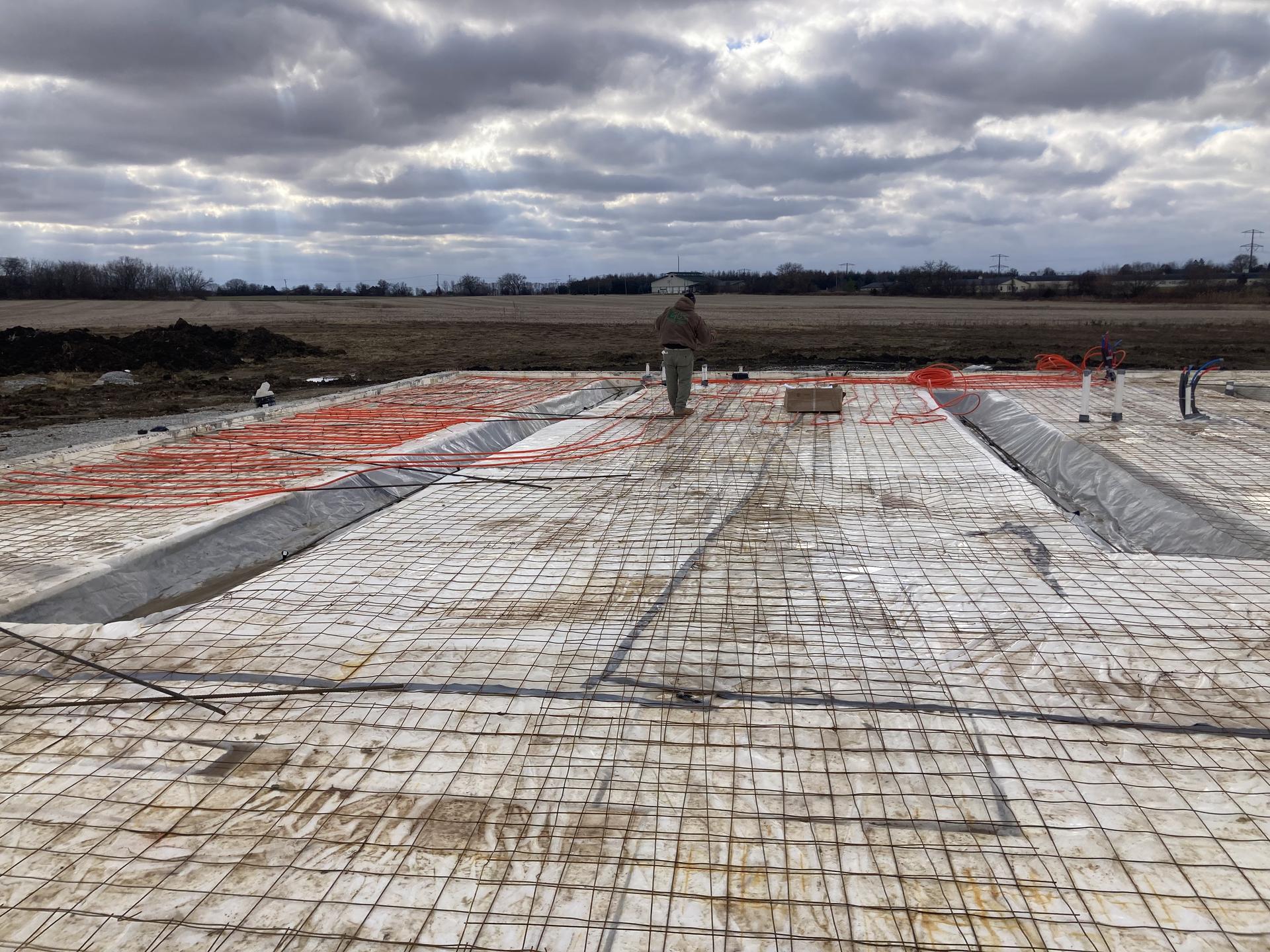 Large slab with wire mesh reinforcement, Anderson Indiana