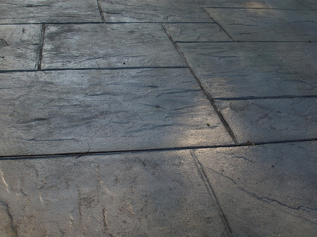 Close up of concrete sidewalk or walkway with decorative concrete