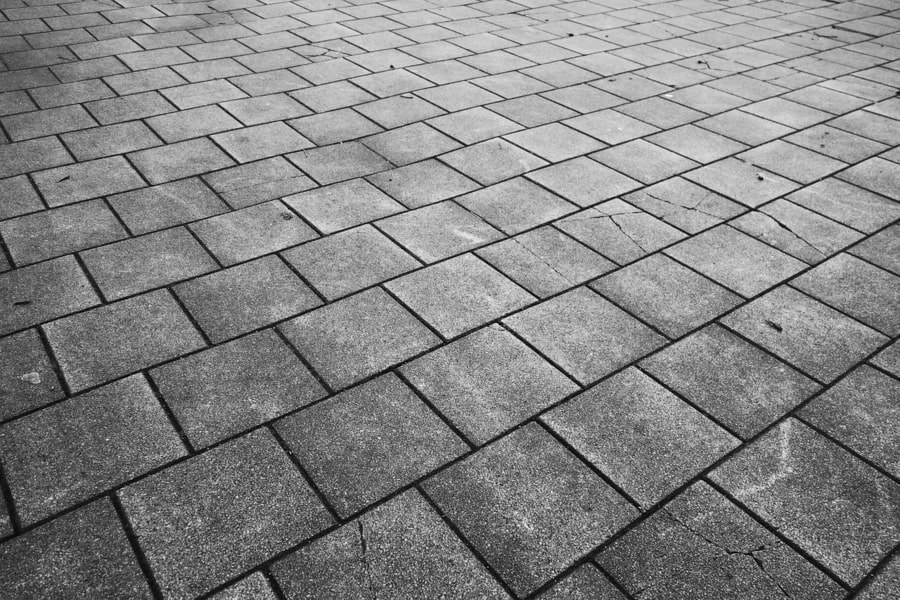 westfield Indiana decorative concrete, gray with square blocks.